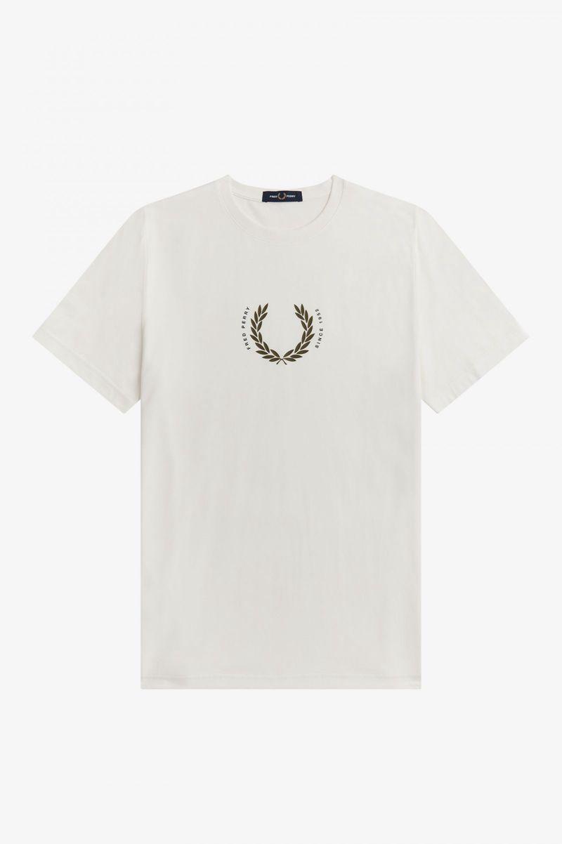 White Fred Perry Laurel Wreath Men\'s T Shirts | PH 1701TCEV